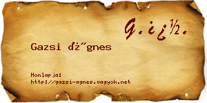 Gazsi Ágnes névjegykártya