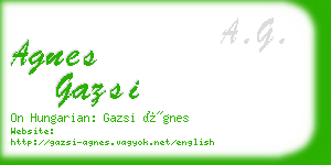 agnes gazsi business card